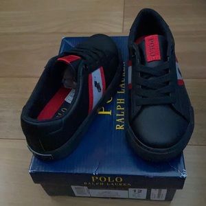Kids / Toddlers Polo Sneakers Black + Red sz 12